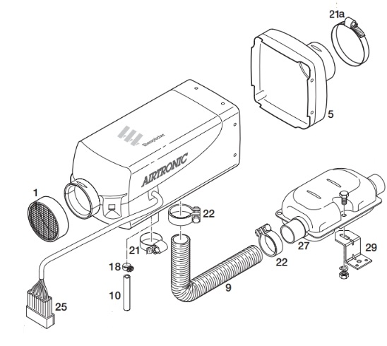 Airtronic d2 24v схема подключения